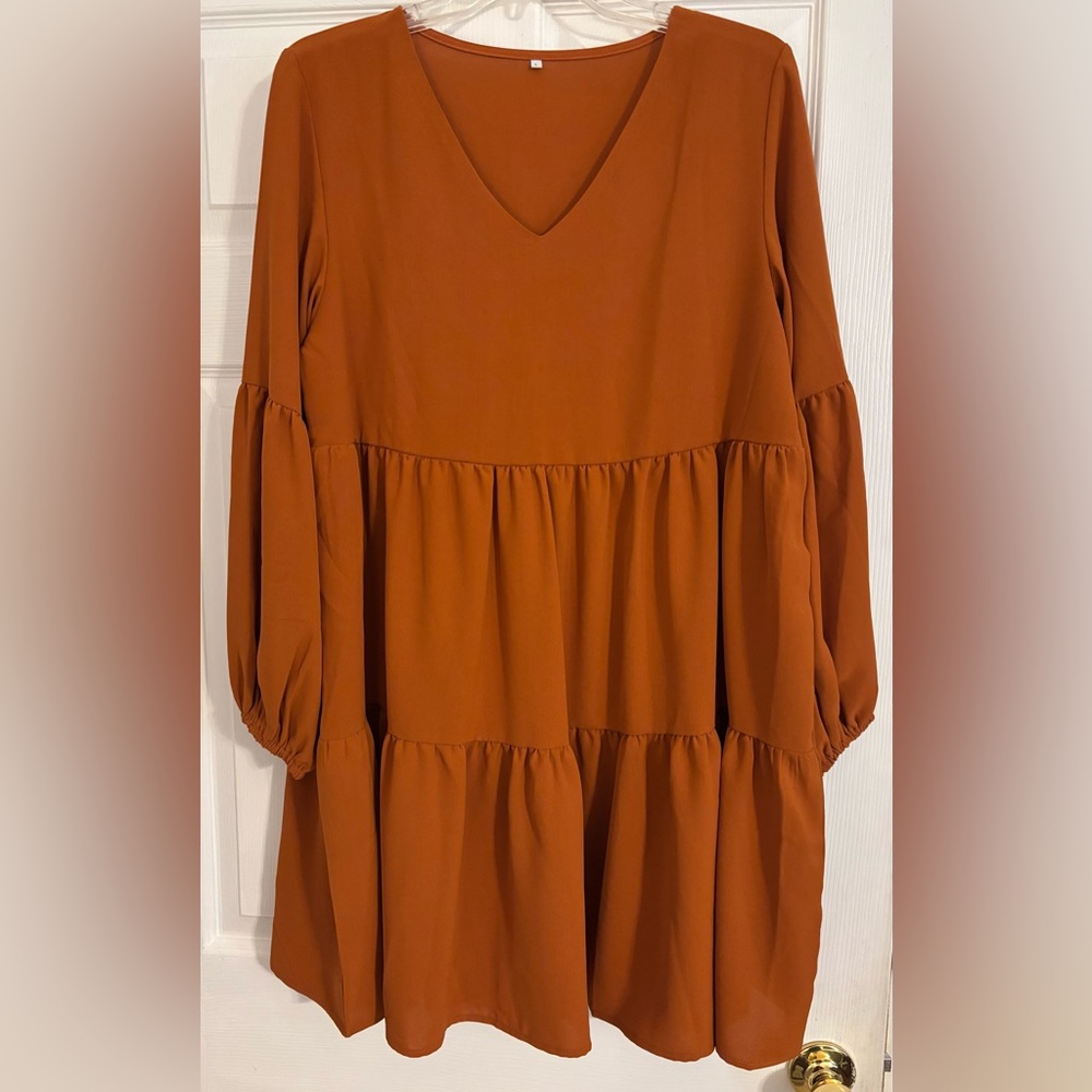 Elegant Caramel Women's Dress